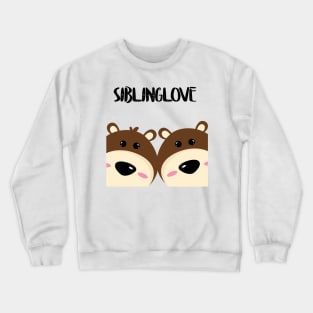 Twins teddy bears sibling love Crewneck Sweatshirt